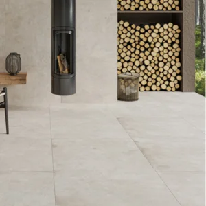 outdoor tiles used to create a fireplace